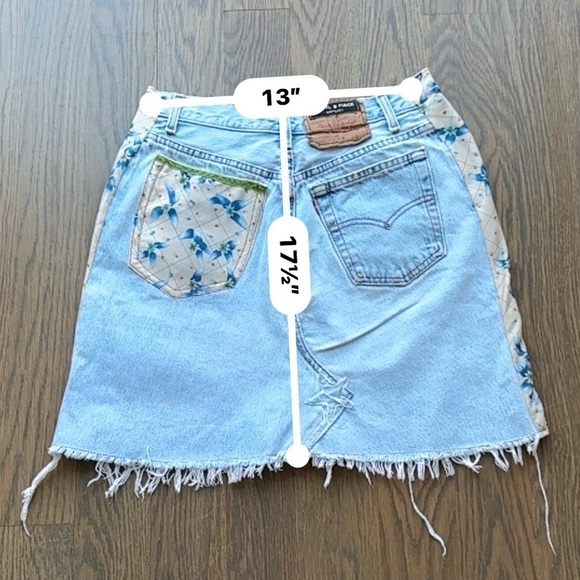 Cheryl Fudge Nantucket Vintage Levi’s skirt size 8 / large / 27 boho H - Picture 7 of 9
